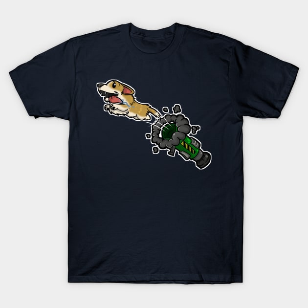 Corgi Cannon 3000 T-Shirt by Aggro's Wares